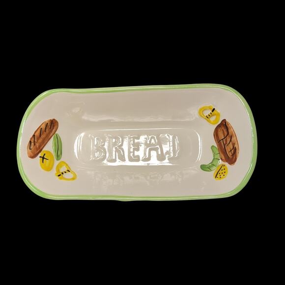 VTG Maurice Ceramics Of Calif USA Mid Century BREAD Ceramic Basket Tray Novelty - Picture 1 of 11
